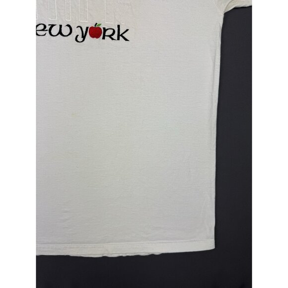 Vintage 90s New York City Big Apple World Trade Center Stitche Embroidered Art T - Picture 7 of 12